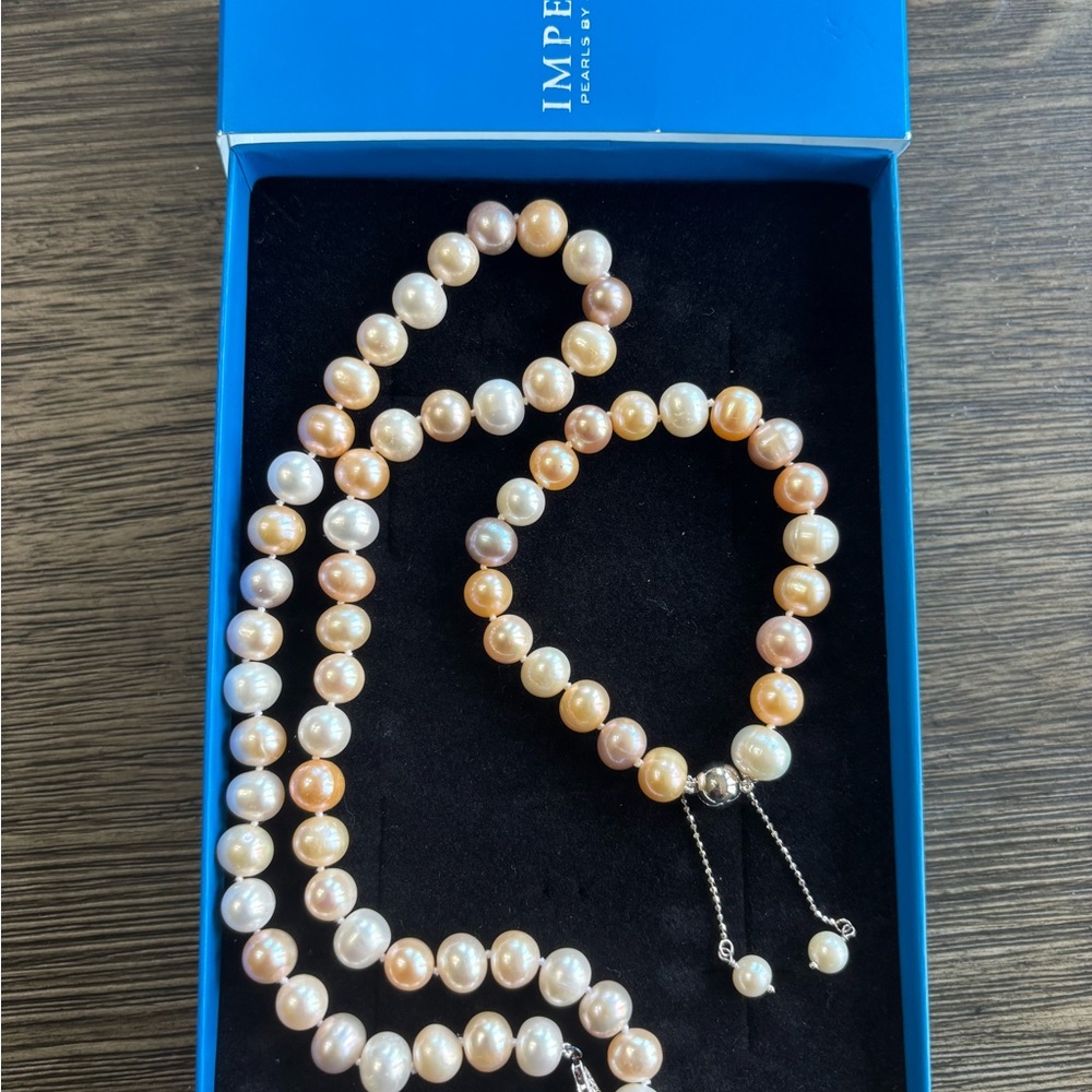 Imperial Pearls Multicolor Freshwater Pearl Necklace & Bracelet Set NIB (P)